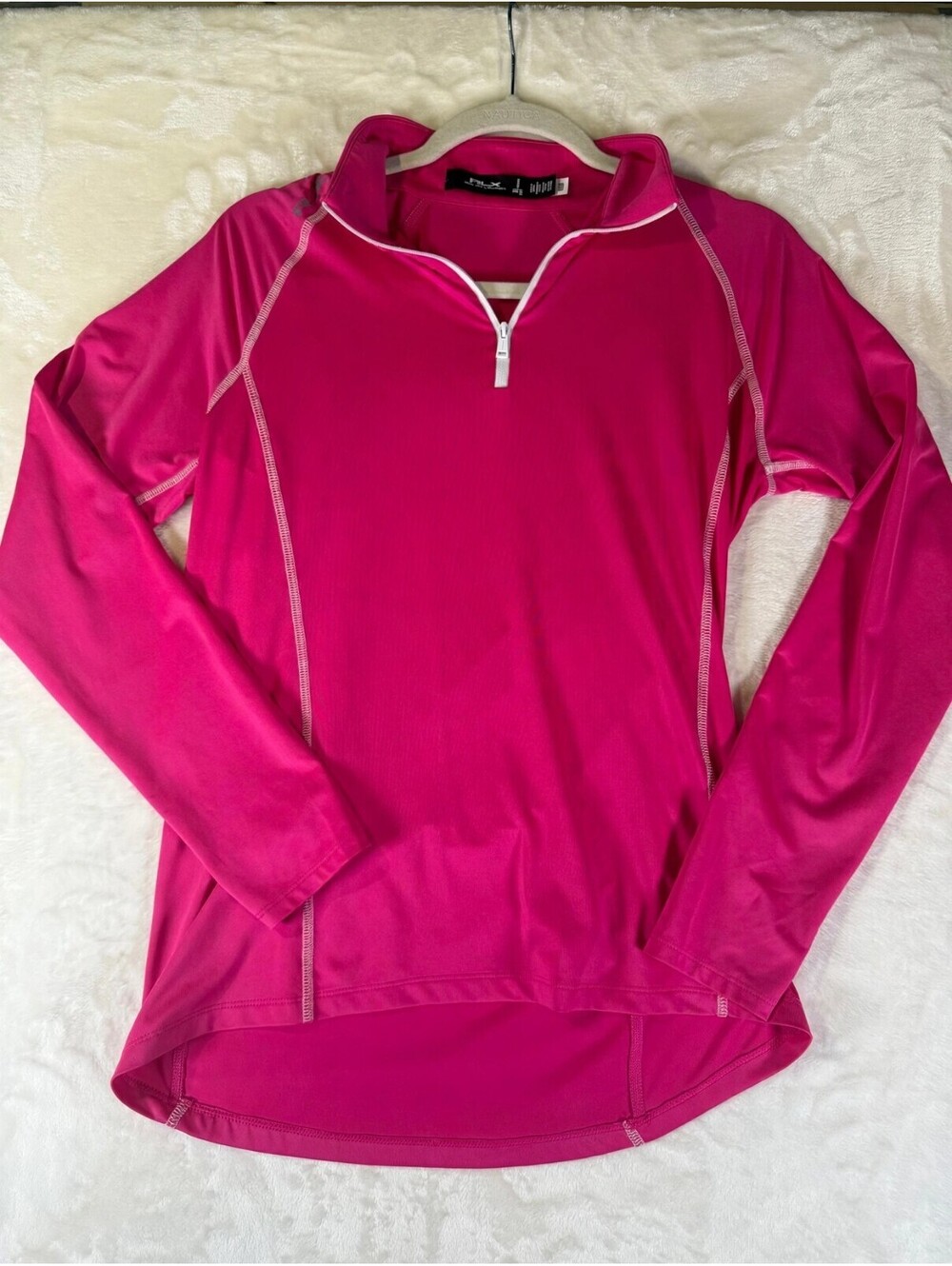 RLX Ralph Lauren Womens S/P Pink Quarter-Zip Performance Pullover